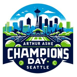 Arthur Ashe Champions Day Seattle skyline illustration